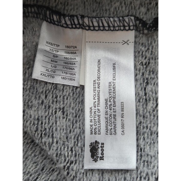 Roots Crewneck Sweatshirt Men's Medium Charcoal Gray Black - Picture 5 of 6